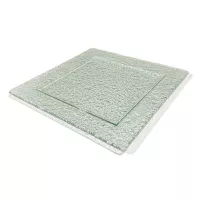 Base Exhibidora de Vidrio de Forma Cuadrada Concava de Color Verde de 39 x 39 Centimetros MASTER CHEF VC-39CL 2