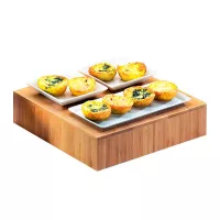 Base Exhibidora de Madera Cuadrada de 30 x 30 x 8 Centimetros MASTER CHEF 6099-1