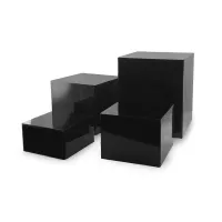 Base Exhibidora Acrilica de 4 Piezas de 26 x 26 x 30 Centimetros de Color Negro MASTER CHEF 1037K
