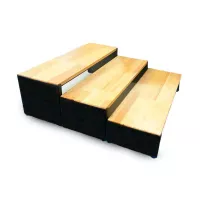 Base Exhibidora de Madera Rectangular de 3 Niveles de 53.5 x 17 Centimetros MASTER CHEF 6148