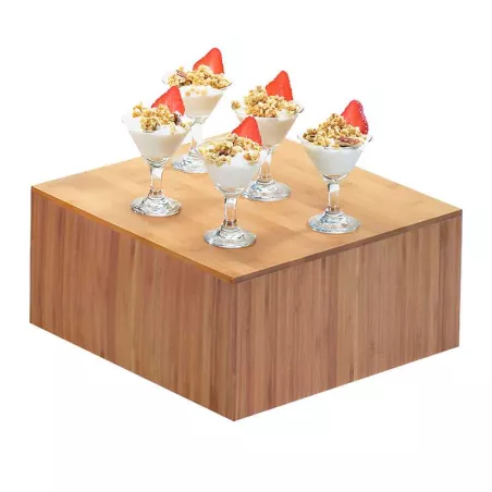 Base Exhibidora de Madera Cuadrada de 30 x 30 x 15 Centimetros MASTER CHEF 6099-2