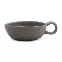 Bowl de Ceramica Ovalado de Color Gris de 18 x 14 x 3 Centimetros RUSTIC S1603-G