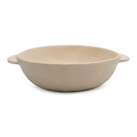 Bowl de Ceramica Redondo de 23 x 19 x 5.5 Centimetros de Color Blanco RUSTIC S1609-W