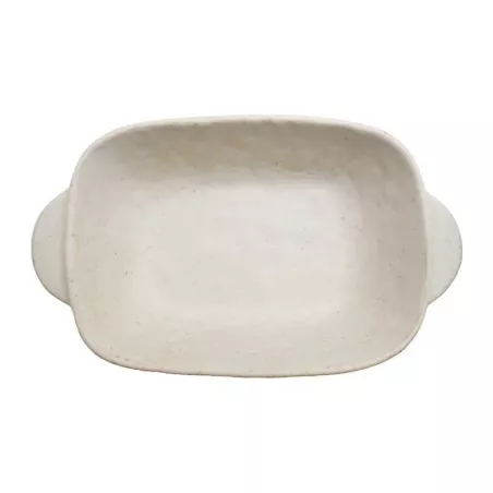 Bowl de Ceramica Rectangular de 23 x 14 x 5.5 Centimetros de Color Blanco RUSTIC S1612-W