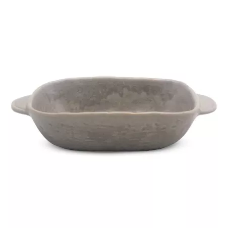 Bowl de Ceramica Rectangular de 23 x 14 x 5.5 Centimetros de Color Gris RUSTIC S1612-G