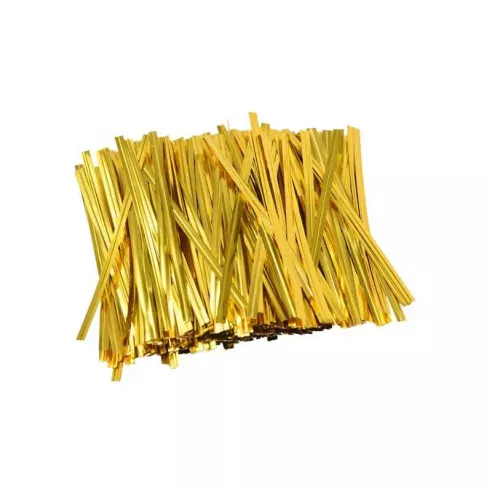 Cierre Metalicos para Bolsas de 10 Centimetros de Color Dorado, Paquete de 1000 Unidades MASTER CHEF 0761058