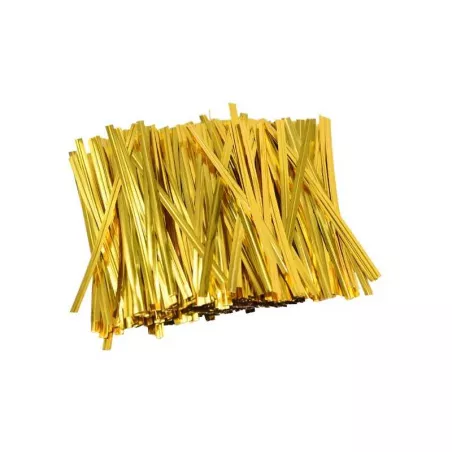 Cierre Metalicos para Bolsas de 10 Centimetros de Color Dorado, Paquete de 1000 Unidades MASTER CHEF 0761058