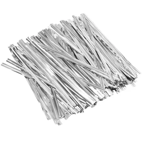 Cierre Metalicos para Bolsas de 10 Centimetros de Color Plateado, Paquete de 1000 Unidades MASTER CHEF 0761065