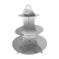 Base de Display para Cupcakes de Carton de 3 Niveles de Color Plateado MASTER CHEF 0761083