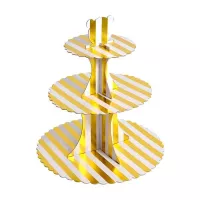 Base de Display para Cupcakes de Carton de 3 Niveles de Color Dorado MASTER CHEF 0761087
