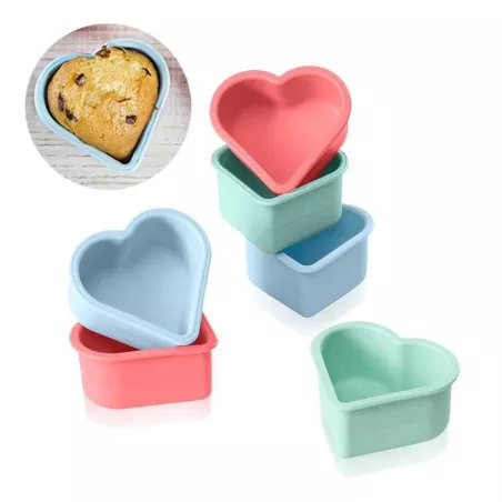 Molde de Silicon en Forma de Corazon, Set de 6 Unidades LURCH 00083019