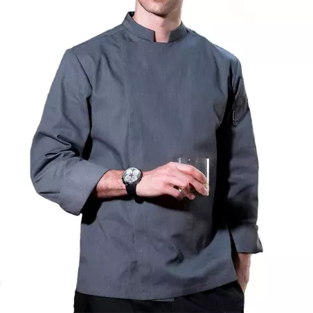 Gabacha de Manga Larga para Chef de Color Negro Talla S CHECKEDOUT CU155C5900A-S