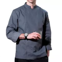 Gabacha de Manga Larga para Chef de Color Negro Talla XL CHECKEDOUT CU155C5900A-XL