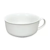 Bowl Sopero de Ceramica con una Agarradera de 18.5 x 15 x 7 Centimetros de Color Blanco BELLARTE LDK-G507
