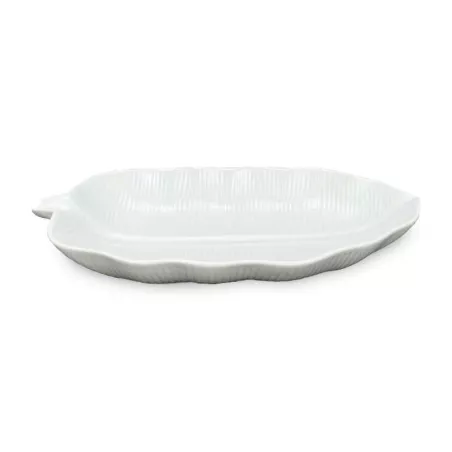 Plato de Ceramica con Forma de Hoja de 37 x 19.5 x 5.5 Centimetros BELLARTE LDK-G511