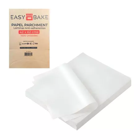 Papel Parchment de 42 x 62 Centimetros de Color Blanco, Caja de 1000 Unidades EASY BAKE 9894250