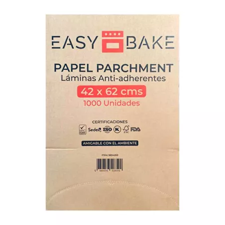 Papel Parchment de 42 x 62 Centimetros de Color Blanco, Caja de 1000 Unidades EASY BAKE 9894250