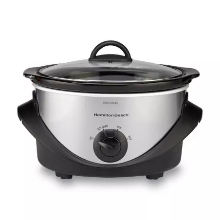 Olla de Cocimiento Lento de 4 Quartos Negra HAMILTON BEACH 33141