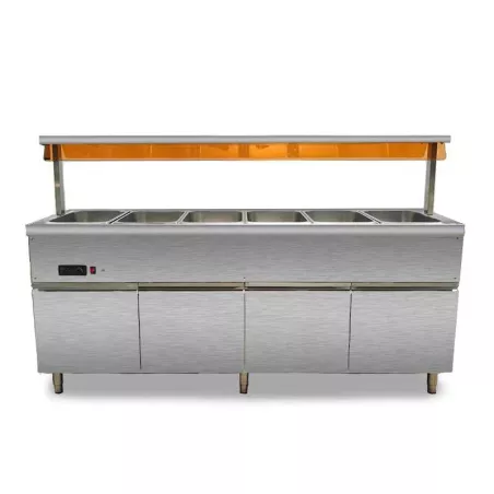 Bano Maria Electrico de 6 Fosas de 132 x 208 x 93 Centimetros QUANTUM PRO BM6GN