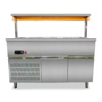 Mesa Frias para Buffet de 4GN de 110V de 132 x 143 x 93 Centimetros QUANTUM PRO MR4 2