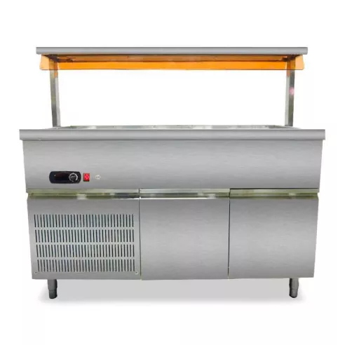 Mesa Frias para Buffet de 4GN de 110V de 132 x 143 x 93 Centimetros QUANTUM PRO MR4