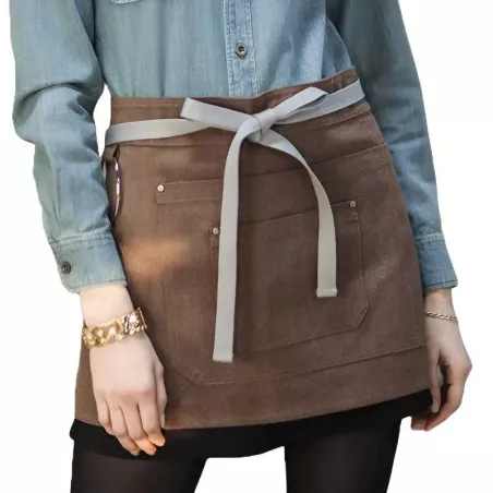 Delantal Corto de Color Cafe CHECKEDOUT CU378S134022U4