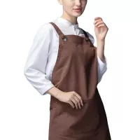 Delantal Largo de Color Cafe CHECKEDOUT CU382S134000AZ