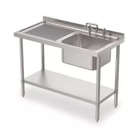 Fregadero de Pileta Doble al Lado Derecho de 150 x 60 x 35 Centimetros QUANTUM PRO PL1500D