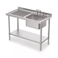 Fregadero de Pileta Doble del Lado Derecho de 180 x 60 x 88 Centimetros QUANTUM PRO PL1800D