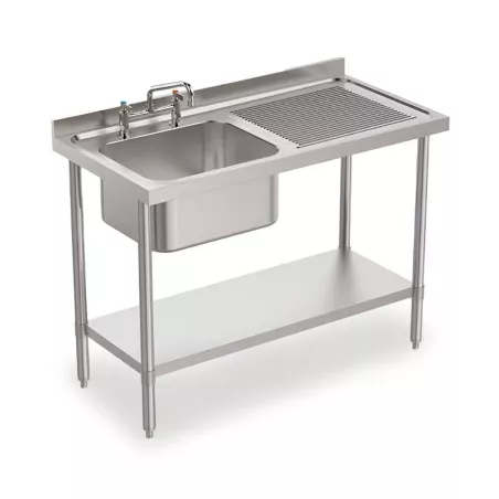 Fregadero de Pileta Doble del Lado Iquierdo de 180 x 60 x 88 Centimetros QUANTUM PRO PL1800I