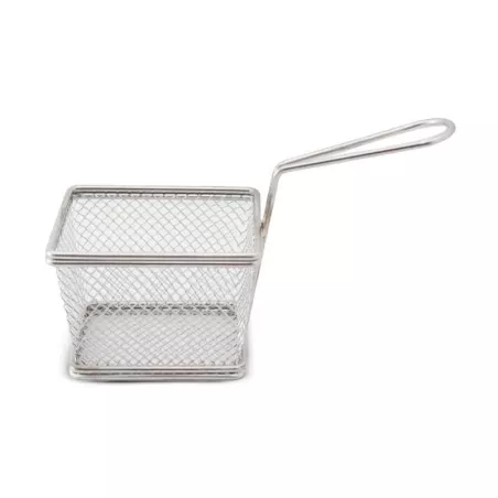 Canasta Mini Snacks de Acero Inoxidable de 5 x 4.5 x 3.5 Pulgadas de Color Plateado TIPS B-299 SILVER