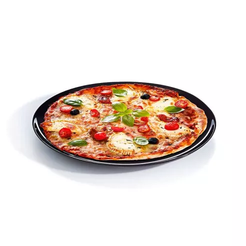 Plato de Vidrio Redondo Evolutions de 32 Centimetros de Color Negro ARC P1139