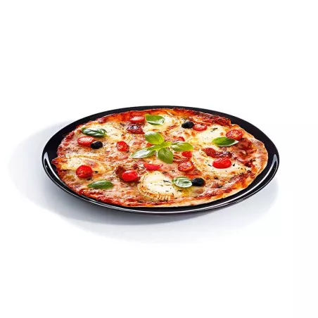 Plato de Vidrio Redondo Evolutions de 32 Centimetros de Color Negro ARC P1139