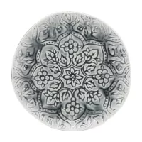 Plato Redondo de Ceramica 21.5 Centimetros Mandalas Negro BELLARTE LDX-P00097