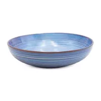 Bowl Redondo de Ceramica de 27.5 x 7 Centimetros de Color Azul RUSTIC 22463-B