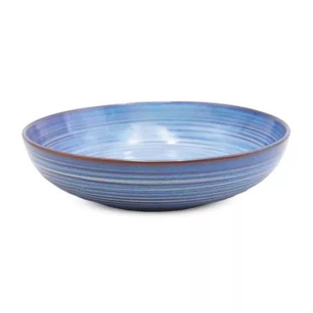 Bowl Redondo de Ceramica de 27.5 x 7 Centimetros de Color Azul RUSTIC 22463-B