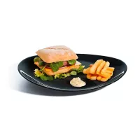 Plato de Vidrio Ovalado Evolutions de 30 x 26 Centimetros de Color Negro ARC P1140 2