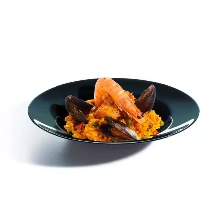 Plato de Vidrio Redondo Evolutions de 28.5 Centimetros de Color Negro ARC P1138