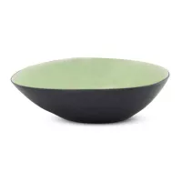 Bowl Ovalado de Ceramica 20 x 17 x 5.5 Centimetros Negro con Verde BELLARTE LDX-W00033