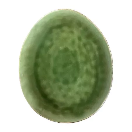 Plato Ovalado de Ceramica 28.5 x 24 Centimetros Verde BELLARTE LDX-P00220