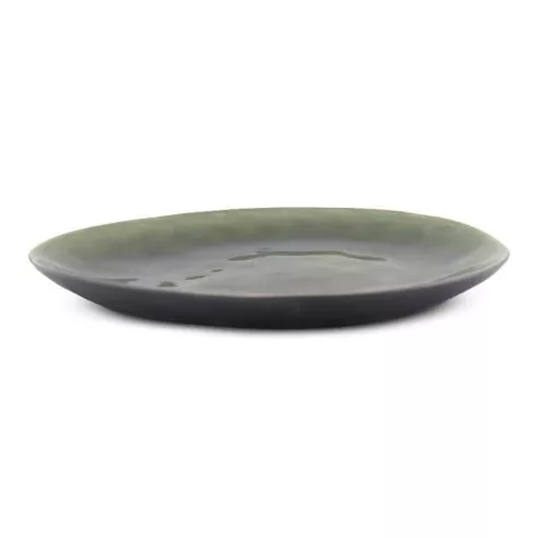 Plato Ovalado de Ceramica 28.5 x 24 Centimetros Verde BELLARTE LDX-P00220