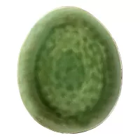 Plato Ovalado de Ceramica 20.5 x 17 Centimetros Verde BELLARTE LDX-P00221