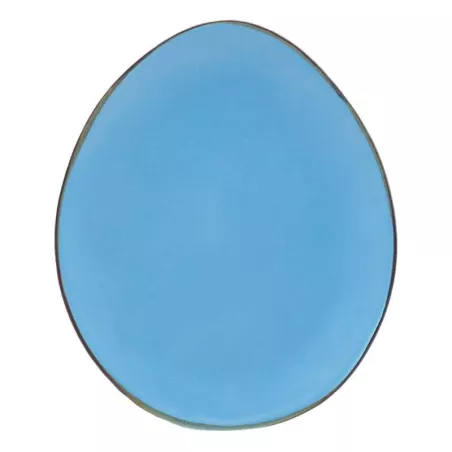 Plato Ovalado de Ceramica 28.5 x 24 Centimetros Azul BELLARTE LDX-P00033