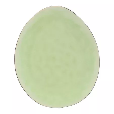 Plato Ovalado de Ceramica 28.5 x 24 Centimetros Verde BELLARTE LDX-P00039
