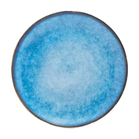 Plato de Ceramica Redondo de 22 Centimetros de Color Azul BELLARTE LDX-P00713