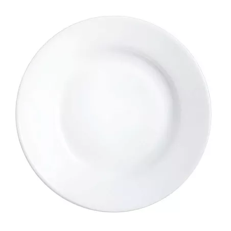 Plato de Vidrio Redondo de Borde Ancho para Restaurante de 22.6 Centimetros ARC 22514