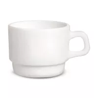 Taza de Vidrio Apilable para Restaurante de 240 Mililitros de Color Blanco ARC 14611