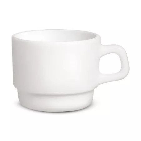 Taza de Vidrio Apilable para Restaurante de 240 Mililitros de Color Blanco ARC 14611