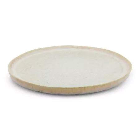Plato de Ceramica Redondo de 21 x 1.5 Centimetros de Color Beige BELLARTE LDX-P00711