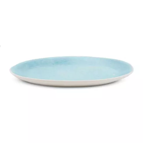 Plato Ovalado de Ceramica de 29.5 x 18 Centimetros de Color Celeste BELLARTE LDX-P00640